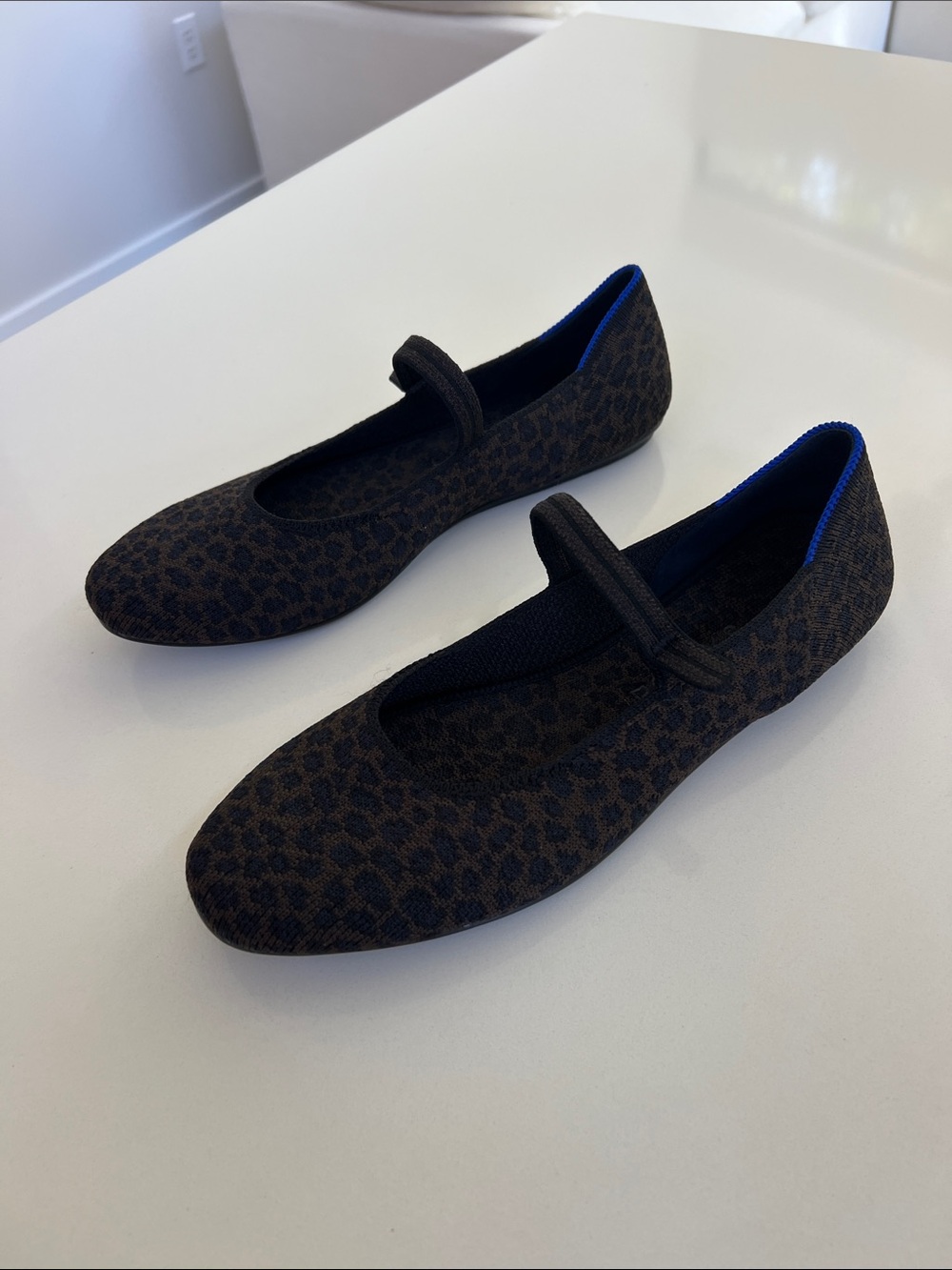 Rothy’s the square mary jane ballet ballerina flats classic cheetah print 8